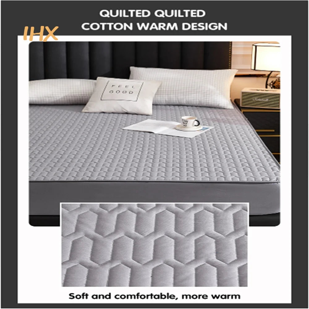 Waterproof Thicken Mattress Cover Quilted Latex Mat Bed Covers Pad Skin-Friendly Fitted Sheet Protector Bedspread150/160/180x200.