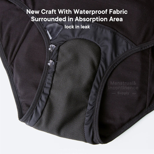 Women Incontinence Underwear Bamboo Fibre High Absorbency Reusable Washable Leakproof Panties for Bladder Leakage.