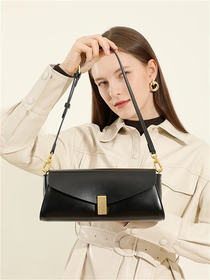 Hifashion Elegant Genuine Leather Underarm Shoulder Bags For Women 2025 Luxury Designer Crossbody Purses Square Ladies Handbags