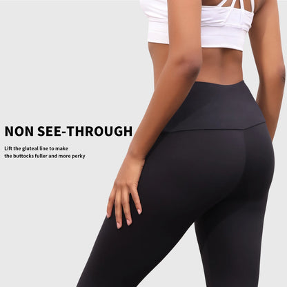 Women's High Waisted Capri Pants Super Soft No See Through Workout Yoga Push Up Gym Fitness Running Athletic Leggings.