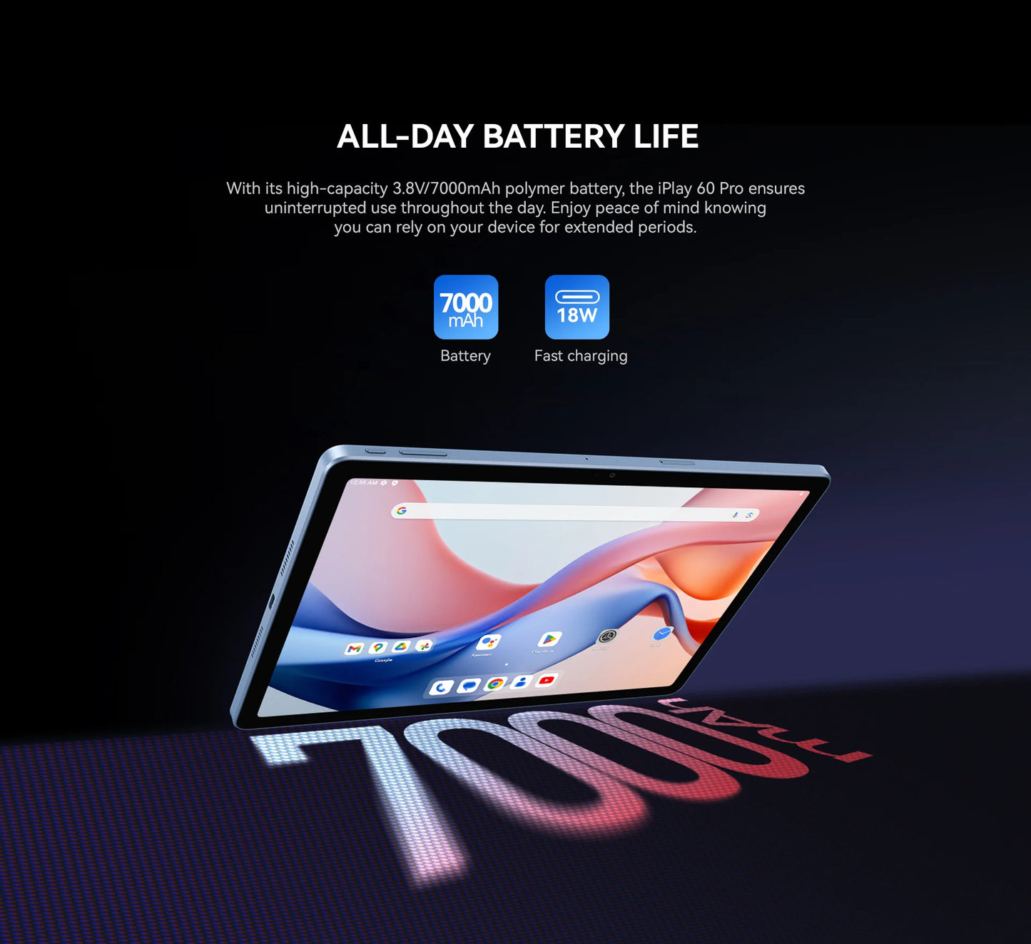 ALLDOCUBE iPlay60 Pro Tablet 10.95" 90Hz Display Helio G99 16GB(6GB+10GB Virtual) RAM 128GB ROM 4G LTE Android 14 7000mAh.