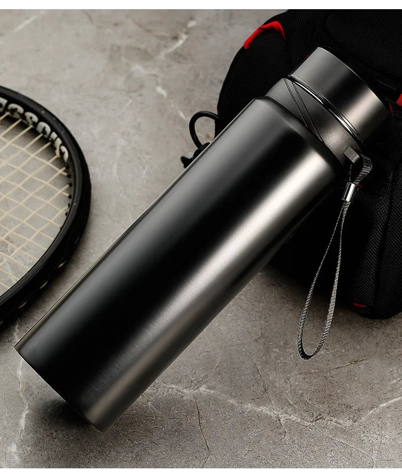 1L Stainless Steel In-vehicle Thermos Water Bottle Keep Cold and Hot Water Bottle Thermos for Water Tea Vacuum Flasks.