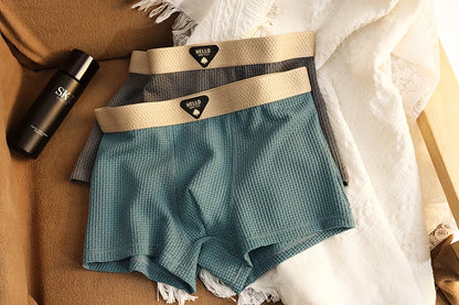 3Pcs männer Unterwäsche Eis Seide Mesh Boxer Shorts Sexy Höschen Mann Unterhose Dünne Männliche U Konvexen Dessous Großhandel viele L-6XL