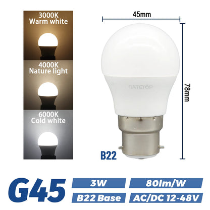 1-10PCS LED AC DC 12V 24V 48V Glühbirne E27 B22 Basis Niederspannung Glühbirnen für Boot RV Schuppen Off Grid Kabine Solar Power