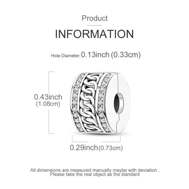 Silver Clasp 925 Sterling Silver CZ pave Clip Charms Daisy Beads Stopper Safety Chain fit Original Bangle Bracelet Jewelry Clip.