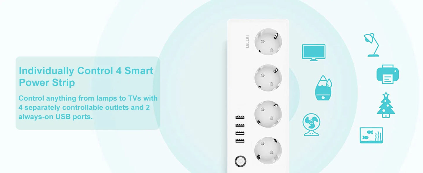 LELLKI Zigbee Power Streifen Tuya Smart Life Schalter Stecker Steckdose Zigbee2mqtt Verlängerungskabel 1,8 Mit Alexa SmartThings.