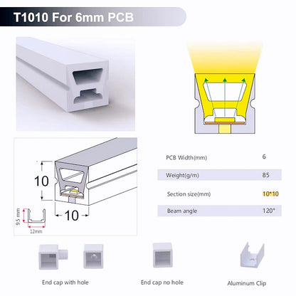 IP67 Waterproof Flexible LED Neon Silicone Light Tube for WS2812B WS2811 5050 RGB 5mm 8mm 10mm 12mm PCB Light Strip.