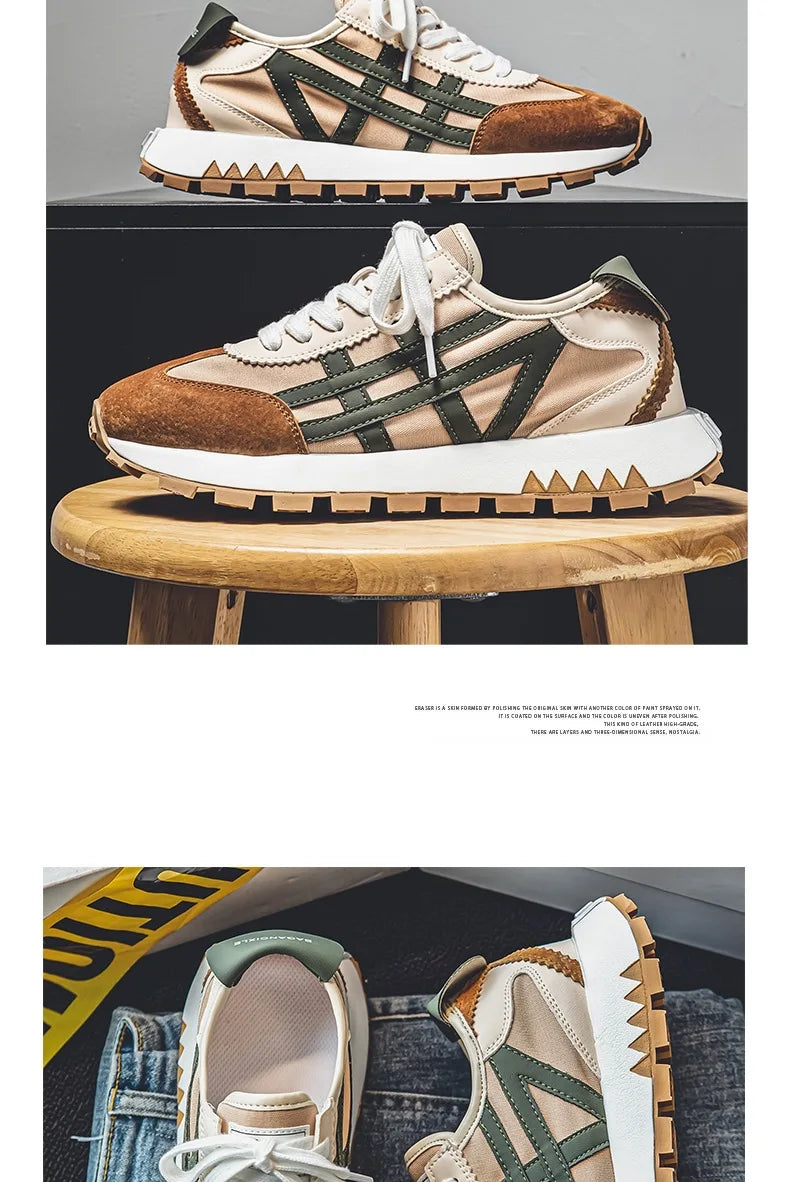 New men's trendy versatile casual sports shoes, men's thick-soled lightweight non-slip breathable trendy shoes кроссовки мужские.