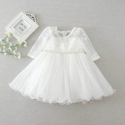 Baby Taufe Weißes Kleid Säuglingskleid Kleid Mädchen Party Geburtstag Hochzeit Prinzessin Kleid Für Kinder Erstkommunion Leistung 0-24M.