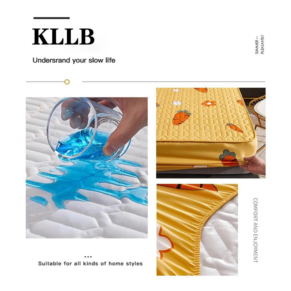 Waterproof Thicken Mattress Cover Quilted Latex Mat Bed Covers Pad Skin-Friendly Fitted Sheet Protector Bedspread150/160/180x200