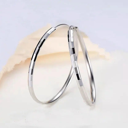 Senlissi - 925 Sterling Silver Hoop Earrings For Women 18K Gold Plated Jewelry Dazzling Women's Hoops Earrings Christmas Gifts