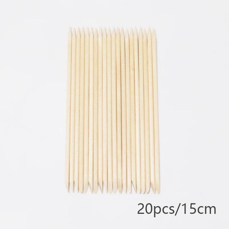 20/50/100pcs Nail Cuticle Pusher Wooden Design Drawing Painting Stick Remover Orange Wood Sticks for Nail Art Tools