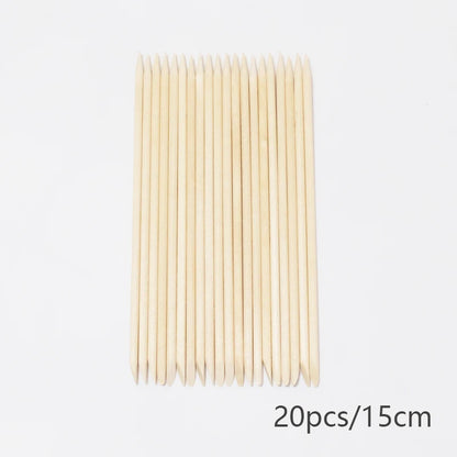 20/50/100pcs Nail Cuticle Pusher Wooden Design Drawing Painting Stick Remover Orange Wood Sticks for Nail Art Tools
