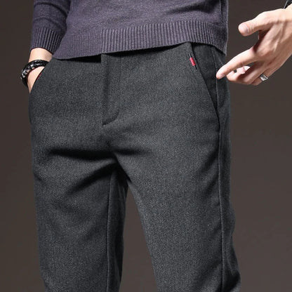 Men's Straight Leg Long Daily Pants Casual Straight Slim Fit Narrow Leg Trousers Stylish Male Suit Work Fashion Blue Gray Pants.