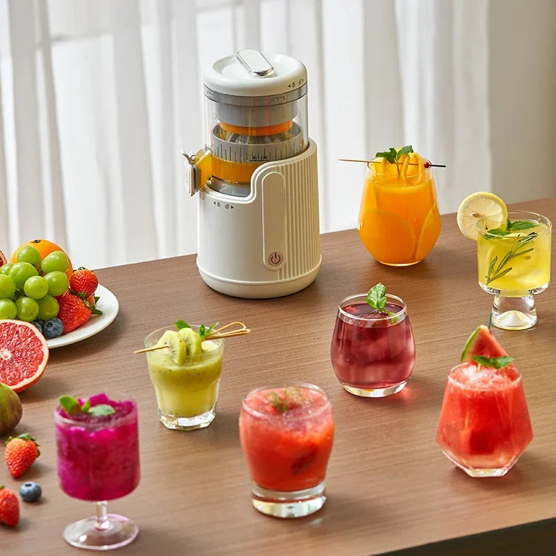 Rechargeable Electric Citrus Juicer Orange Juice Machine Extra Large Caliber Residue Separation.