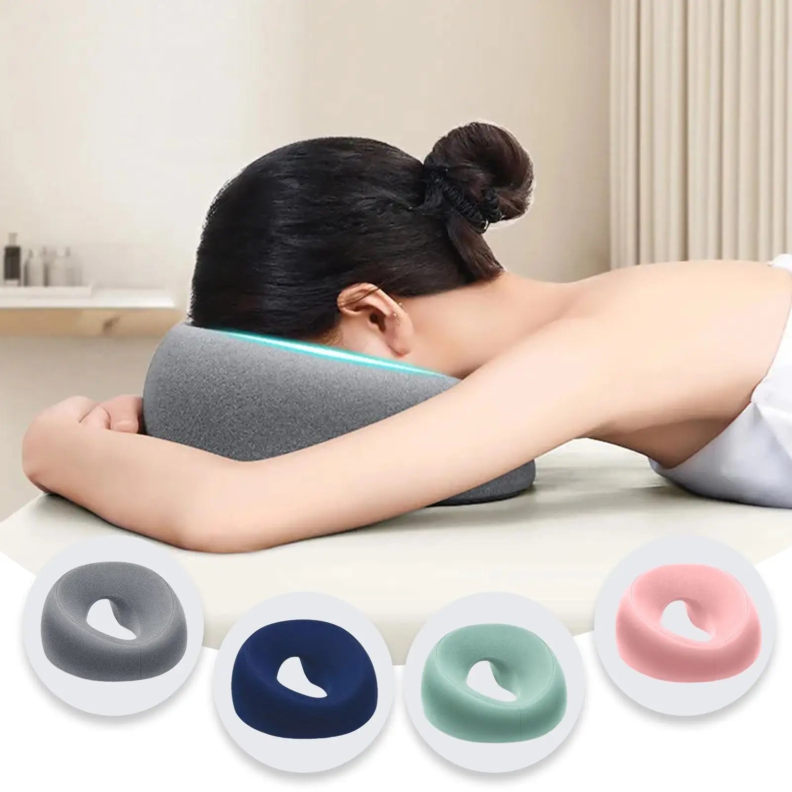 Headrest Face Cushion Ergonomics Lying Down Pillow Memory Foam Breathable Head Rest Support Pillow Body Massage Face Rest Pillow.