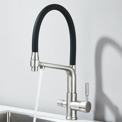 Kitchen Faucet Filtered Water Dual Spout Purification Feature Kitchen Tap 360 Rotation Water Crane For Kitchen