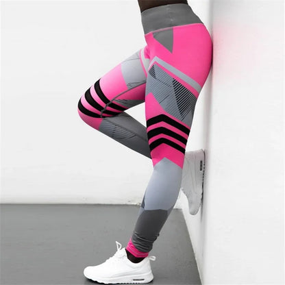 Women Quick Dry Sport Fitness Leggins Geometric Printed Sports Pants Yoga Pants Leggings Slim Tights Trousers For Women S-XXXL.