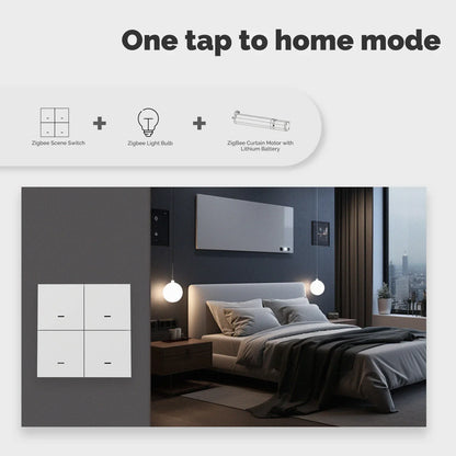 MOES ZigBee Szenenschalter, 4-fach, kabellos, 12 Drucktasten, Tuya-Controller, Automatisierungsszenario, batteriebetrieben, funktioniert mit Smart Life.