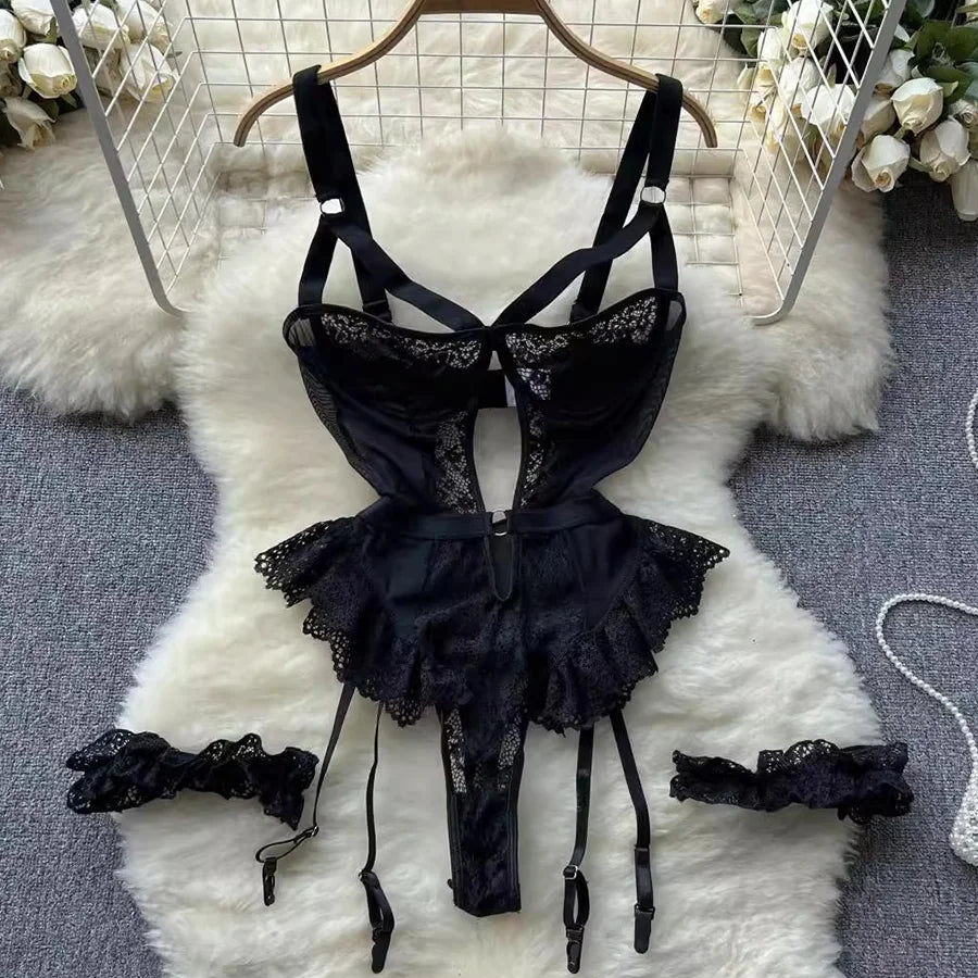 Erotic Underwear Bras Sets For Women Lace Garter Lingerie Intimates 2025 Underwire Bra And Panty Thongs Ladies Underwear Set.