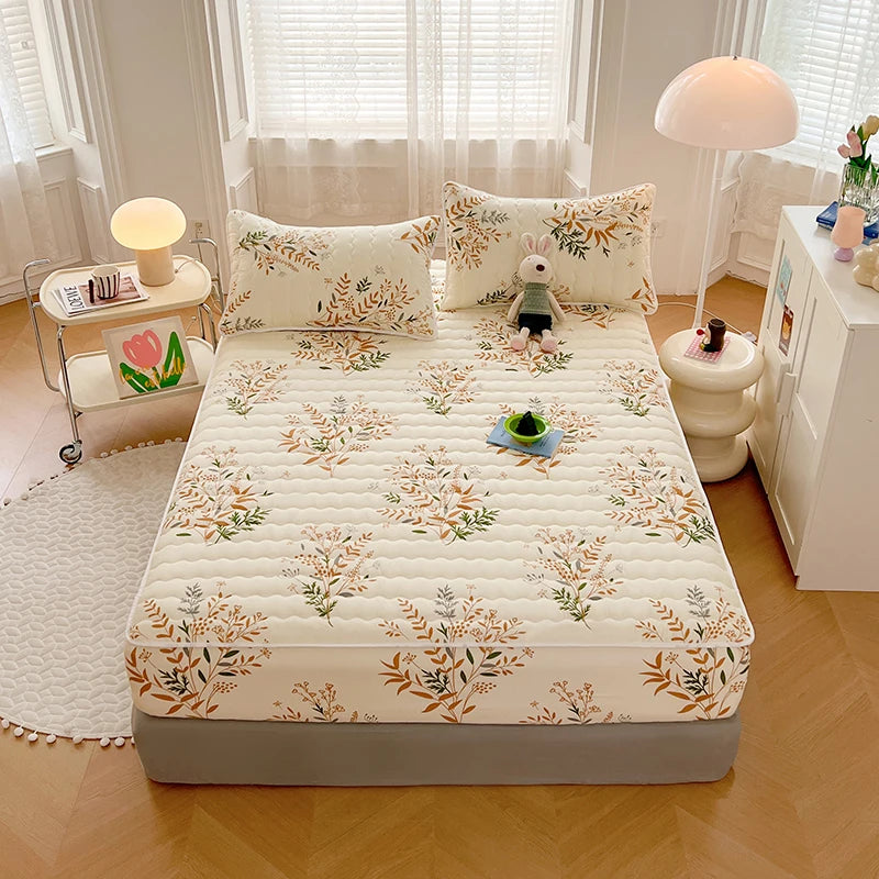 Quilted Mattress Cover For Kids Single/Double Size Rabbit Printing cubre colchón 200X220cm Anti-Mite 매트리스커버 Queen/King Size 매트리스.