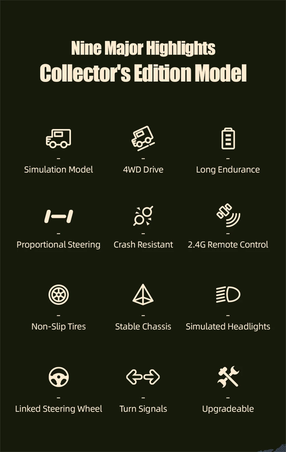 JJRC C8815 RTR 1/10 2.4G 4WD RC Car Off-Road Climbing LED Light Optional Winch Canopy Metal Frame Rock Crawler Vehicles Models.