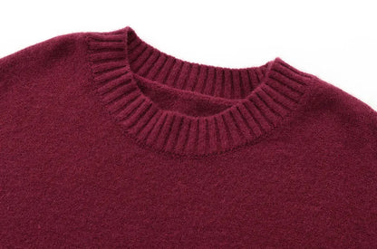 TRZA-Damen Soft Touch Übergroßer Strickpullover, O-Ausschnitt, lange Ärmel, weibliche Pullover, schicke Tops, Mode.