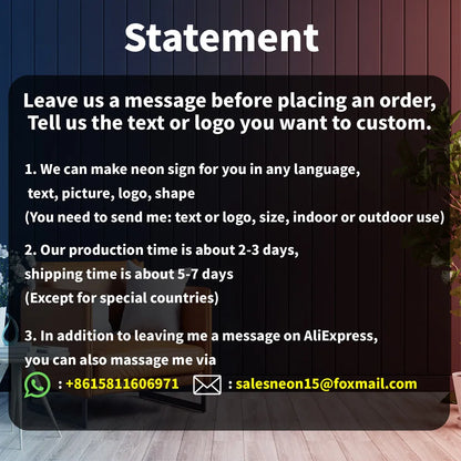 Custom Neon Sign Personalized Text Logo Names Customized LED Neon Signs Birthday Wedding Party Bar Coffee Wall Light Decoration.