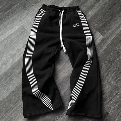 Y2K Retro Gerade Hosen Trainingsanzug Streetwear Hosen Personalisierte Hose Bein Zipper Stickerei Hip Hop Casual Jogger Männer Hosen.