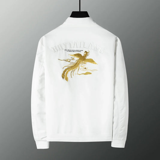 Spring men's Phoenix embroidered jacket Slim youth coat Outdoor sports trend top men's jacket.