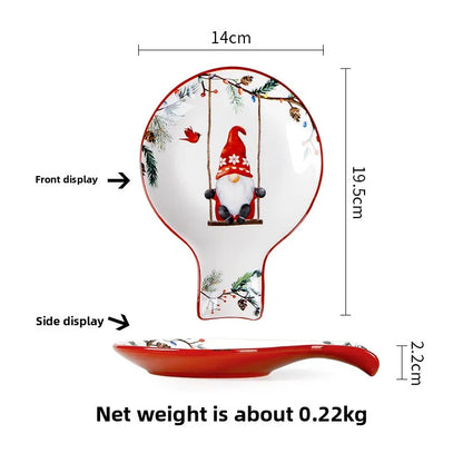 Goblin Series Ceramic Plate Large Dinner Plate Rectangle Tray Christmas Tableware Underglaze.