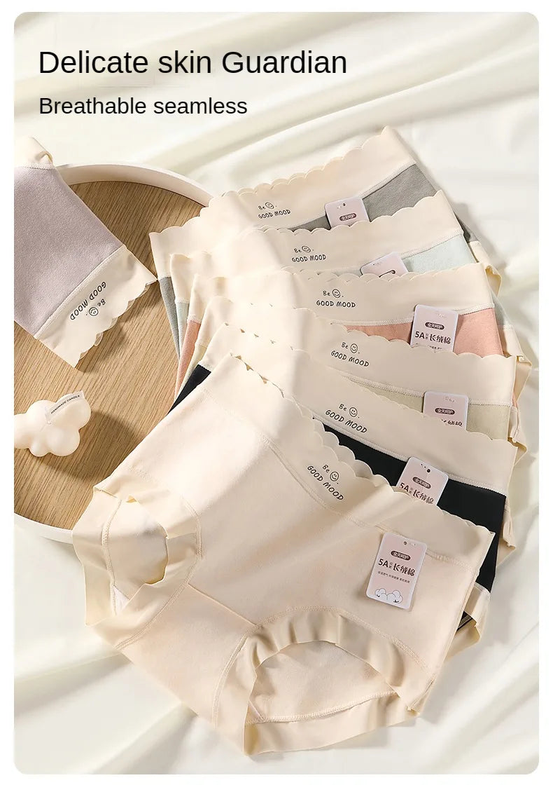 3PCS Female Underwear Antibacterial Pure Cotton Sexy Mid-rise Cotton Panties Woman Traceless Fashions Women's Intimate Intimates.