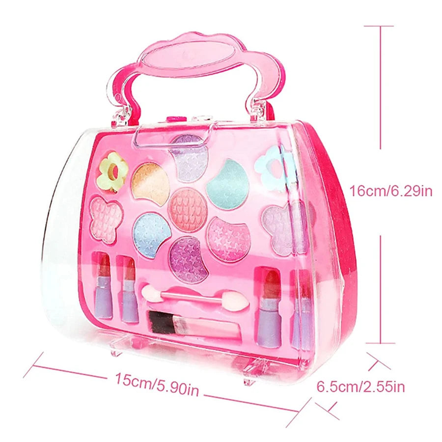 Princess Make Up Box Play House Toy Girls, Eye Shadow Makeup Cosmetics Handbag, Birthday Christmas Gift for Kids Party Cosplay.