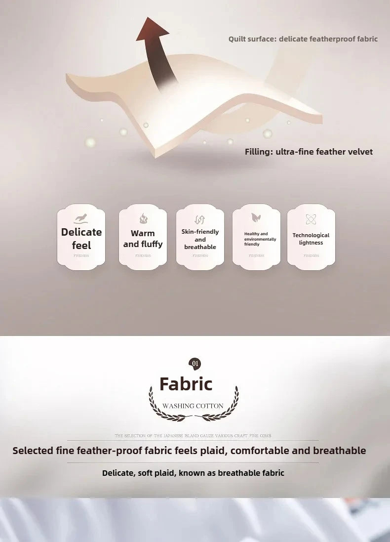 Winter Quilted Quilts Blanket 95% White Goose Down Soft Goose Down Warm Winter Duvet 거위털 이불 구스이불 거위Size King Twin Cover.