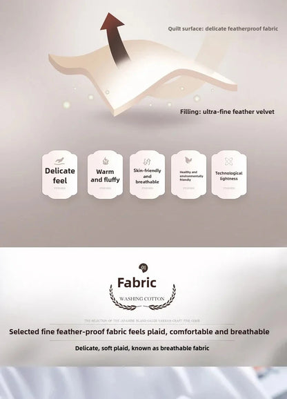 Winter Quilted Quilts Blanket 95% White Goose Down Soft Goose Down Warm Winter Duvet 거위털 이불 구스이불 거위Size King Twin Cover.