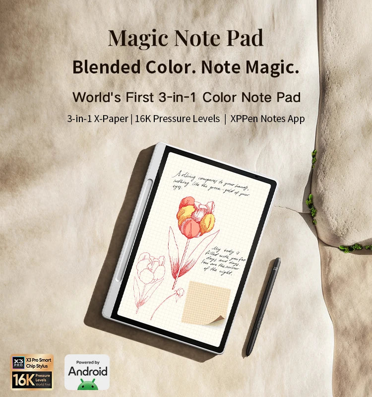 XPPen Magic Drawing Pad 12 inch Tablet Android Pad 2K Resolution 16K Levels 8GB 256GB Graphics Drawing Tablet Monitor Android 14.