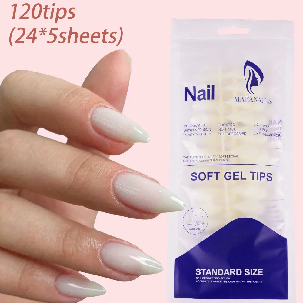 Milky Nail Tips 120 Pcs Press on Nails Red White Fake Nails Glossy Artificial Finger Manicure Reusable False Nails for Women #td.