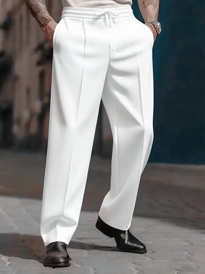 Hot selling Spring and Autumn men's fashionable casual solid color pants, loose tight rope straight leg pants.