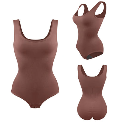 Bodysuit Women Shapewear Tummy Control Butt Lifter Body Shaper Smooth Invisible Under Dress Slimming Underwear Low Neck Jumpsuit