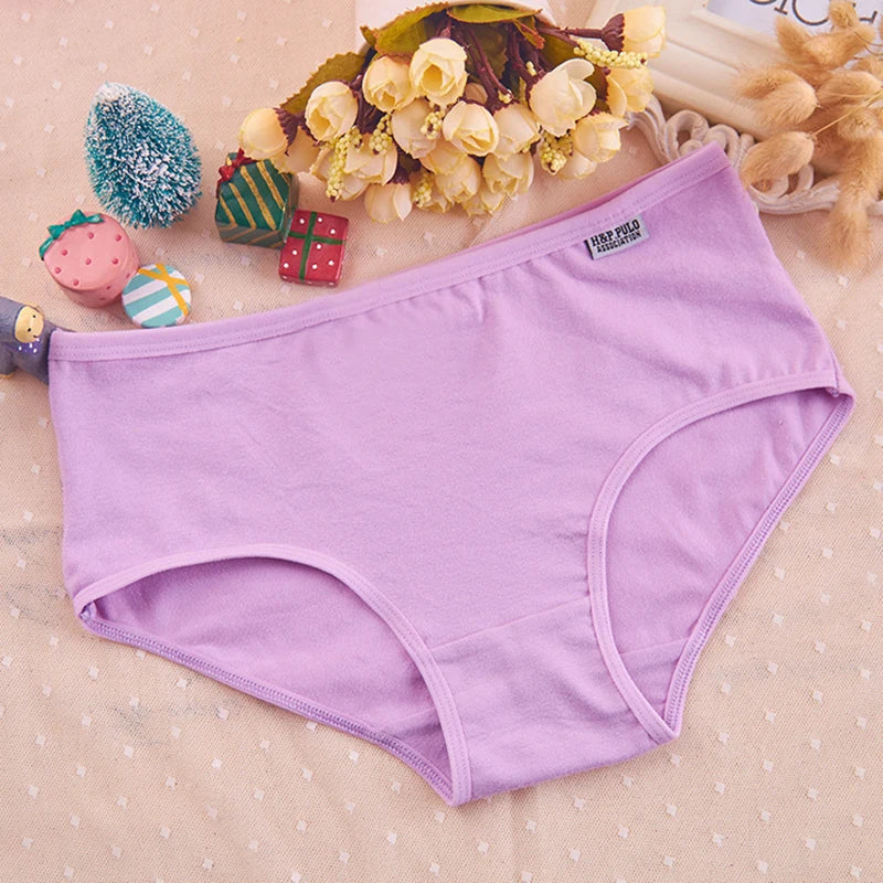 7Pcs/Lot Plus Size Underwear Women's Panties Cotton Girl Brief Sexy Lingeries Shorts Underpant Solid Panty Female Intimate M-4XL.