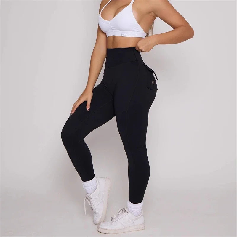 Women Bum Leggings 2025 Women High Waist Tights Pants Peach Hips with Pockets Women Workout Gym Leggings Yoga Pants.