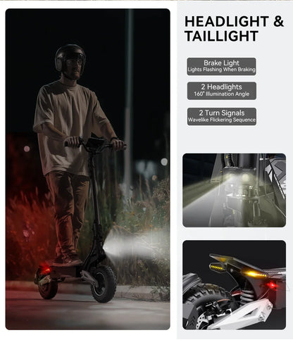 OOTD T10 Electric Scooter 500W Motor 48V13AH Battery City Off-Road Electric Scooter Adult 11 Inch Foldable Electric Scooter.