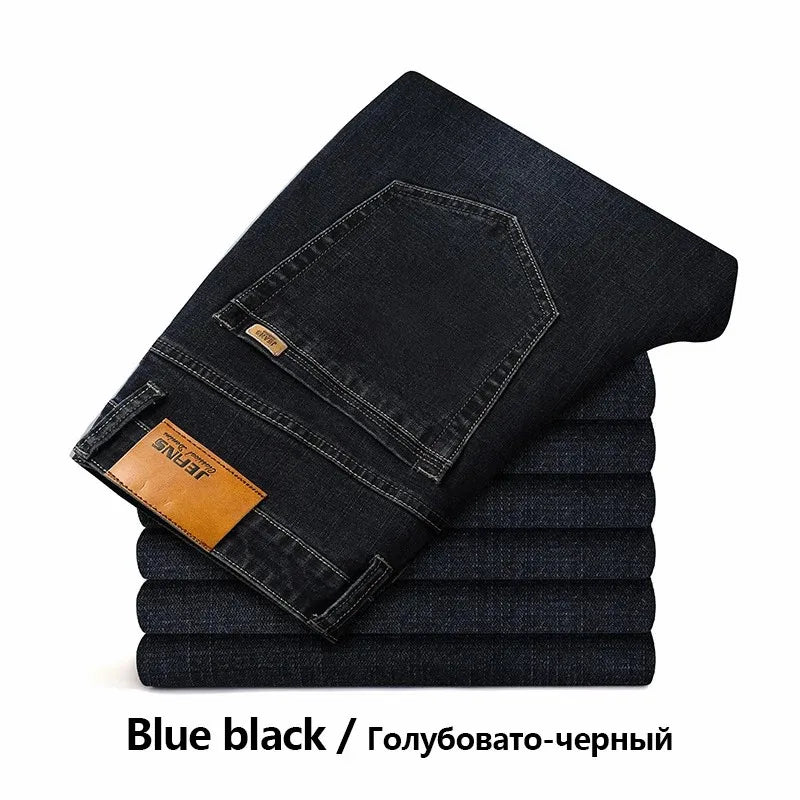 Baumwolle Herren Jeans Denim Hosen Marke Klassische Kleidung Overalls Gerade Hosen für Männer Schwarz Oversize Große Größe 35 40 42 44 46