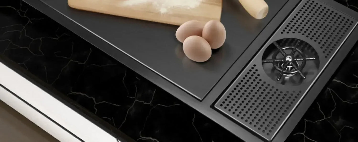 55 cm x 32 cm, 304 Nano-Edelstahl, versteckter Waschbecken-Klapphahn mit großem Einzelschlitz und Abdeckplatte, Bartheke, Tassenscheibe