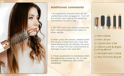 5 In 1 Electric Hair Brush Hair Dryer For Dyson Airwrap Automatic Curler Hair Straightener Hot Air Comb Hairdressing Appliance.