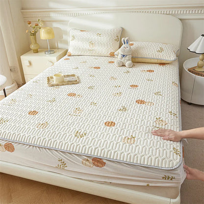 Cartoon Cute Pattern Cooling Fitted Sheet Single Natural latex fabric Soft cushion for Bedding Slow rebound Non-Slip Mattress