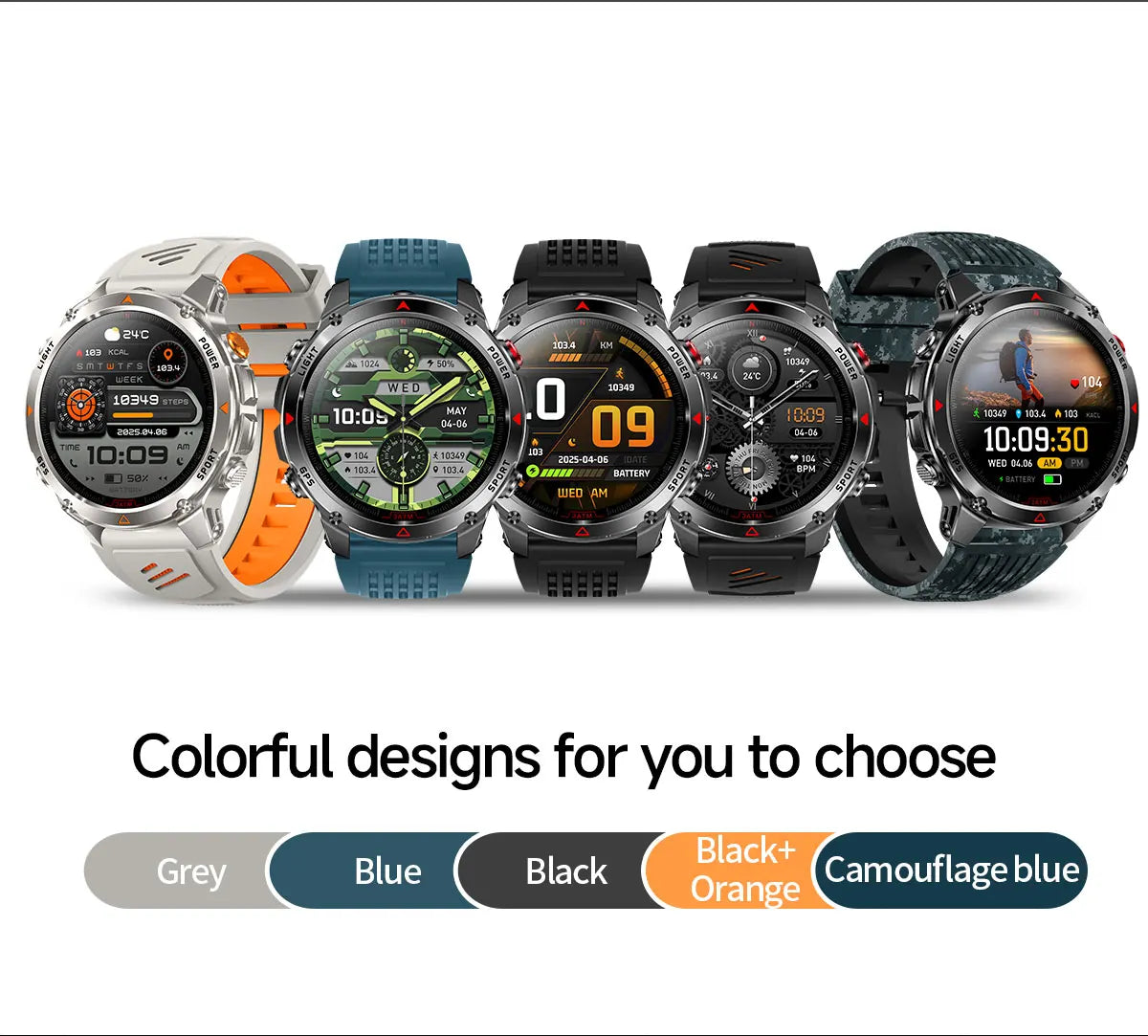 Outdoor Military GPS Smartwatch For Men Build in Dual Band GNSS Compass Altitude 3ATM Waterproof Swimming Smart Watch Women 2025