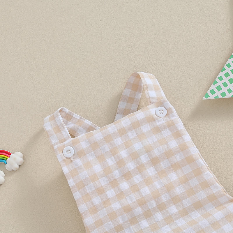 Tregren 0-24M Neugeborene Baby Mädchen Jungen Sommer Bodys Ärmel Plaid Gestreiften Muster Druck Overalls Säuglingsspiel Outfits.