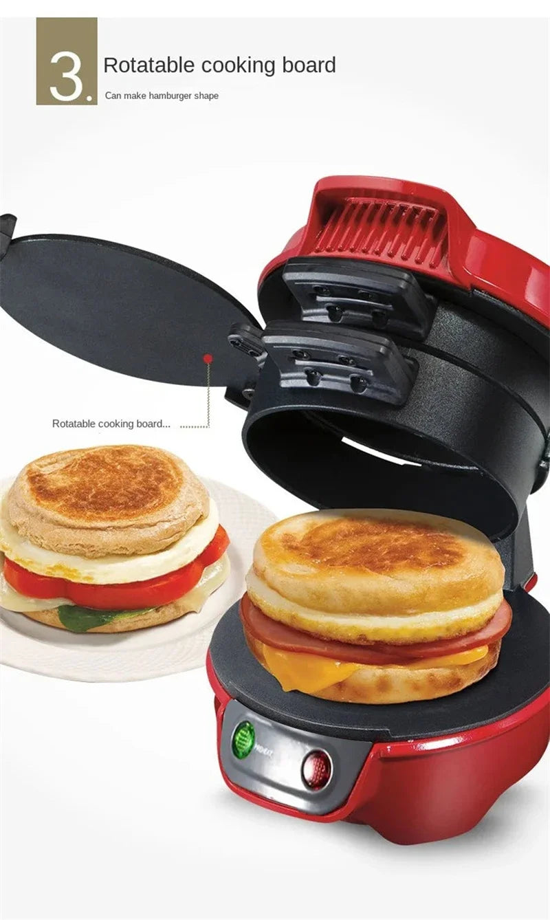 Multifunctional breakfast maker Mini Burger Sandwich Maker Machine 110V 220V Home Kitchen Electric Burger Maker Machine.