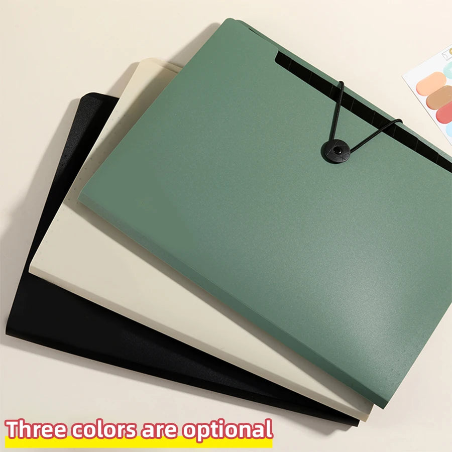 Three Colors Horizontal A4 Folder Students Office Business Trip Multi-layer Large Capacity 5/8/13 Layers Storage Organ Bag.